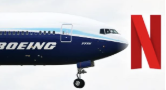 Front of Boeing airplane and red capital N