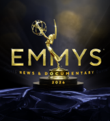 Emmy Award pictured on dark background